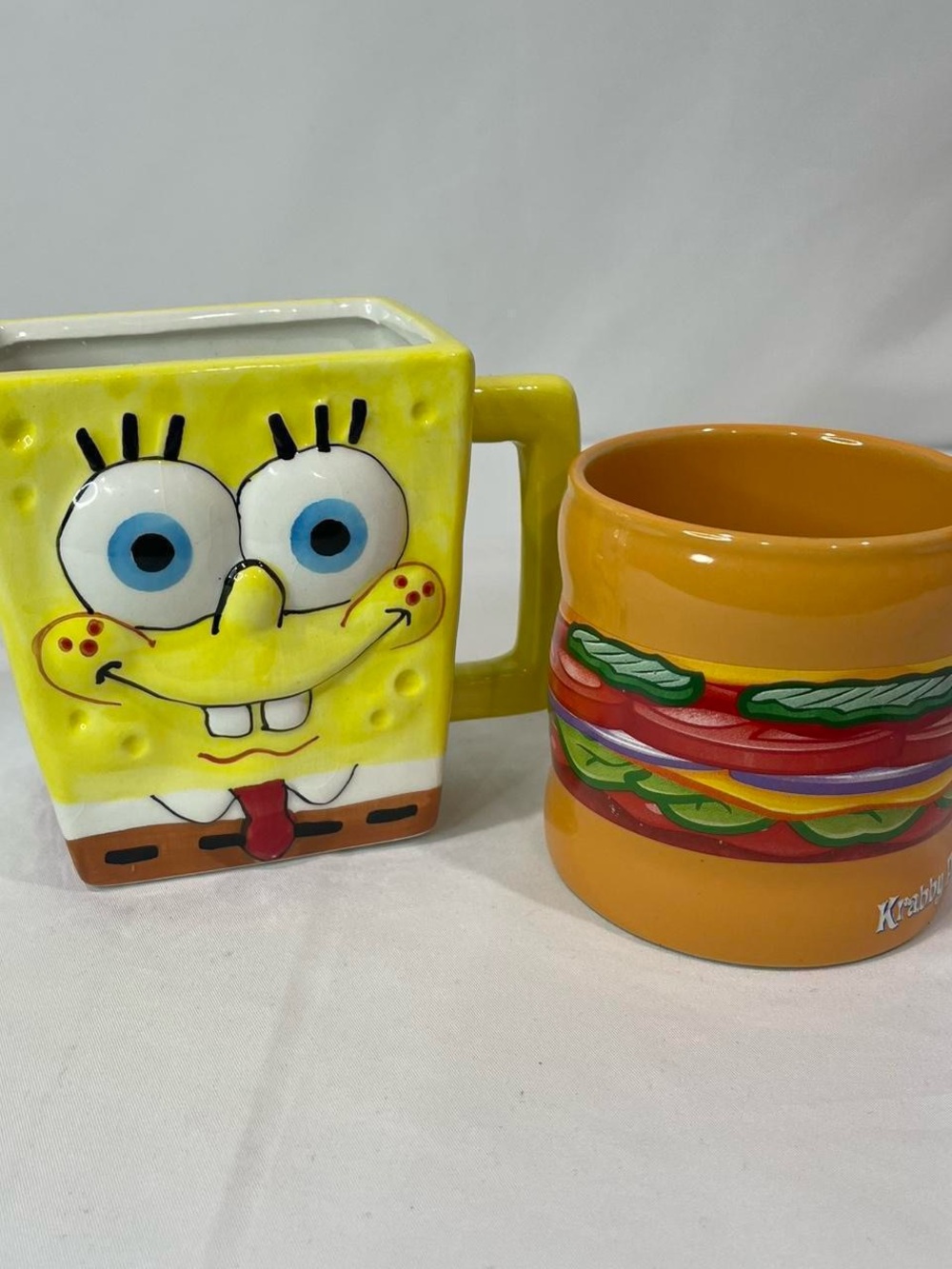 SpongeBob SquarePants Yellow & Orange Ceramic Character Mugs Set
